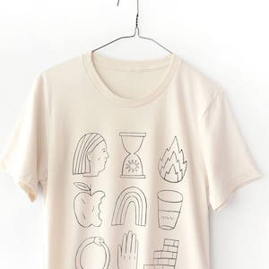 HIEROGLYPHS (Cream) - Screen Printed T-Shirt