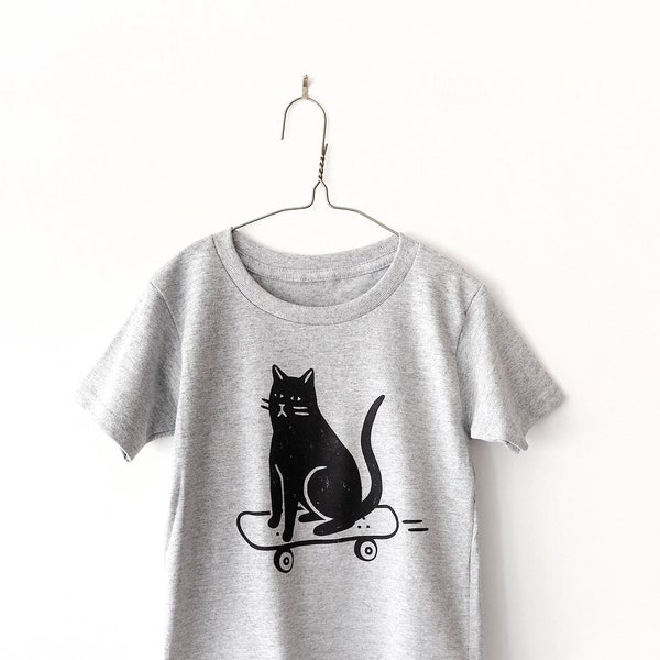 COOL CAT Gray- Toddler Screen Printed T-Shirt