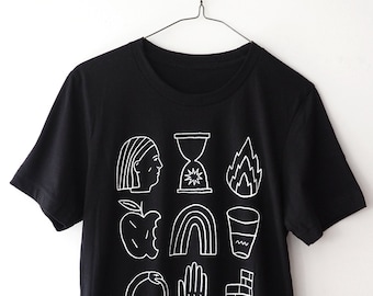 HIEROGLYPHS (Black) - Screen Printed T-Shirt