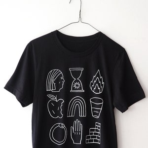 HIEROGLYPHS Black Screen Printed T-Shirt image 1