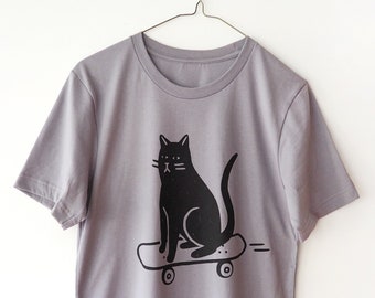 COOL CAT (Grey) - Screen Printed T-Shirt