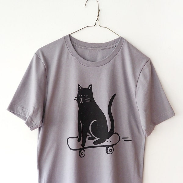 COOL CAT (Grey) - Screen Printed T-Shirt