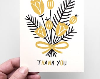 THANK YOU BOUQUET - Screen Printed Greeting Card