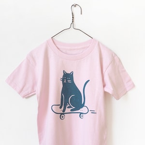 COOL CAT (Pink)  - Toddler Screen Printed T-Shirt