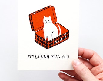 I'm Gonna Miss You - Screen Printed Farewell Card