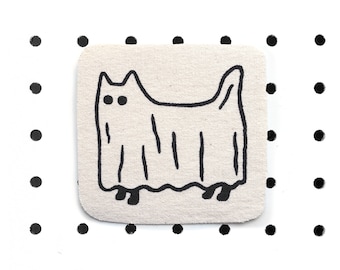 GHOST CAT / Iron-On Patch