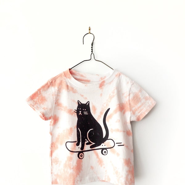 COOL CAT (Tie-Dye) - Toddler Screen Printed T-Shirt
