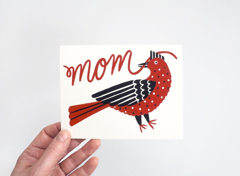 Mama Bird Screen Printed Mother's Day Card image 1