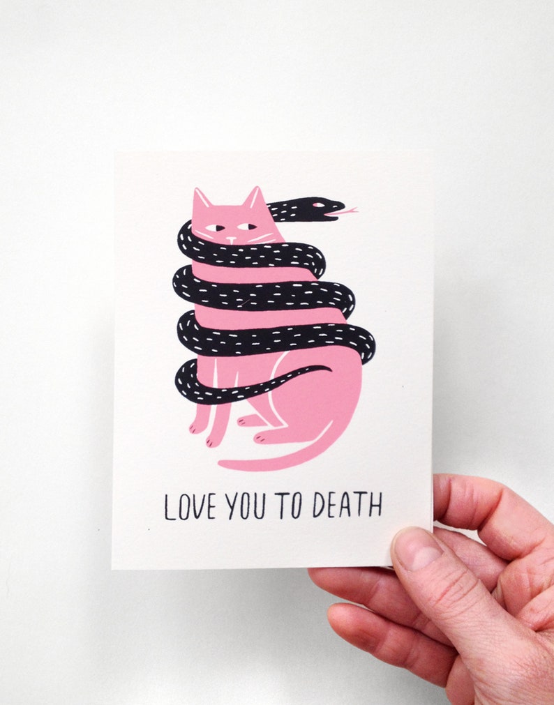 Love You To Death Screen Printed Card image 1