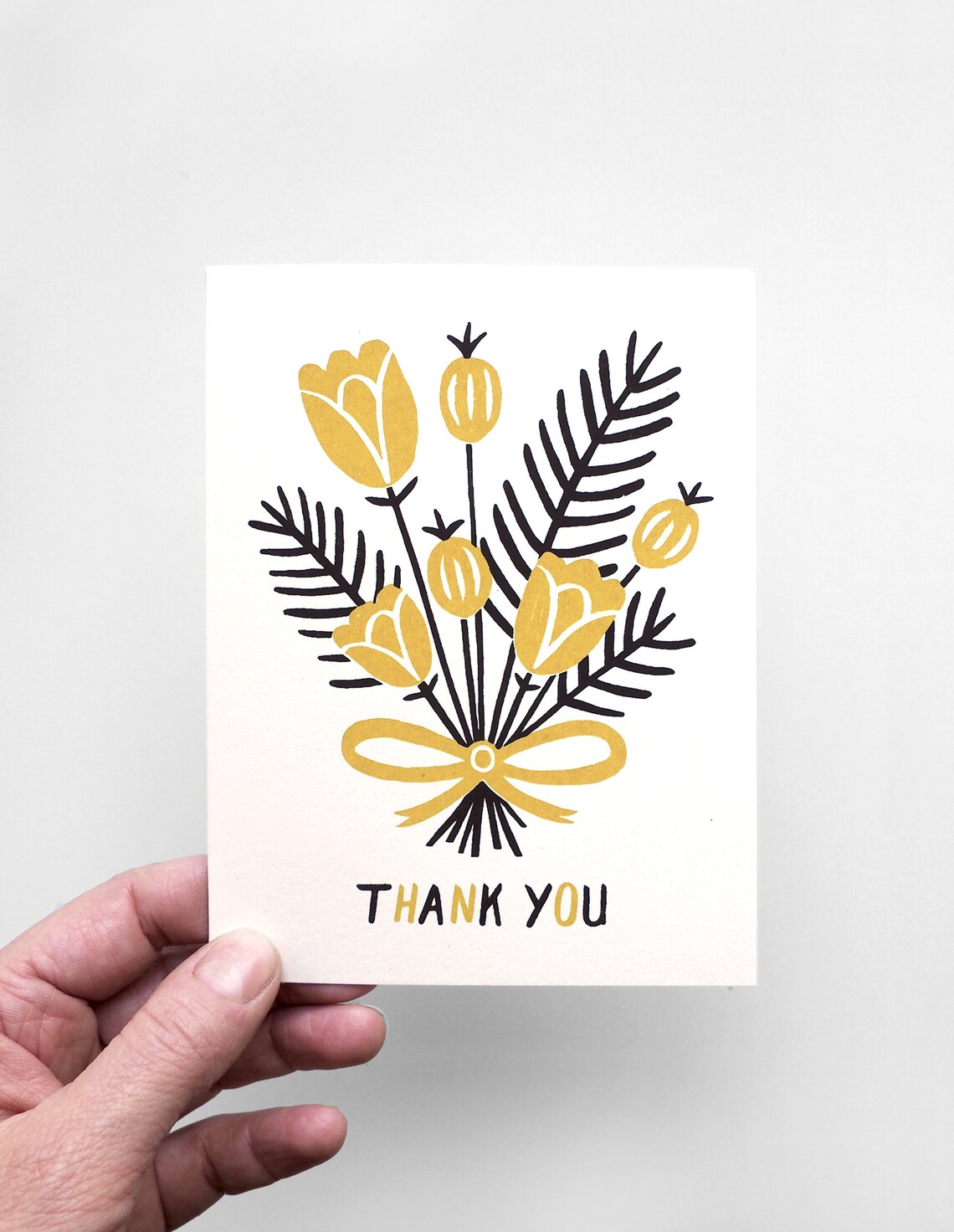 THANK YOU BOUQUET - Screen Printed Greeting Card - Etsy