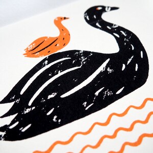 NEW BABY Swan Screen Printed Card image 3