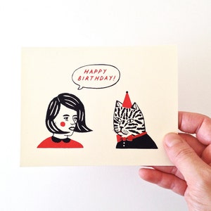 BIRTHDAY BUDDIES Screen Printed Greeting Card 画像 1