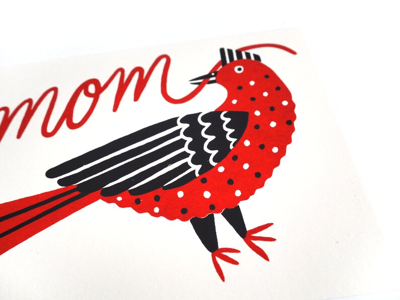 Mama Bird Screen Printed Mother's Day Card image 3