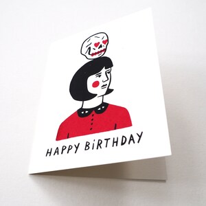 LOVE SKULL Screen Printed Birthday Card image 2