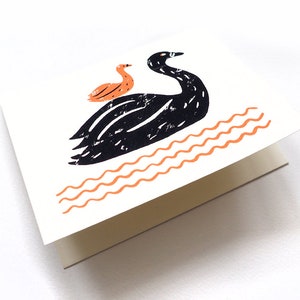 NEW BABY Swan Screen Printed Card image 2