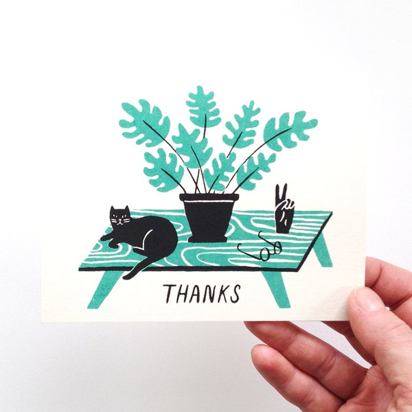 THANKS - Screen Printed Thank You Card