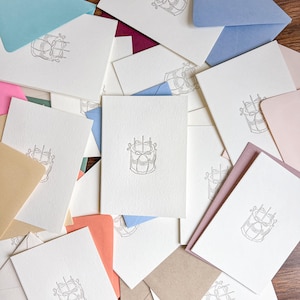 Letterpress Geburtstagskarten - SET AUS 15 minimalen handgefertigten 4 Bar-Karten mit verschiedenen farbigen Umschlägen