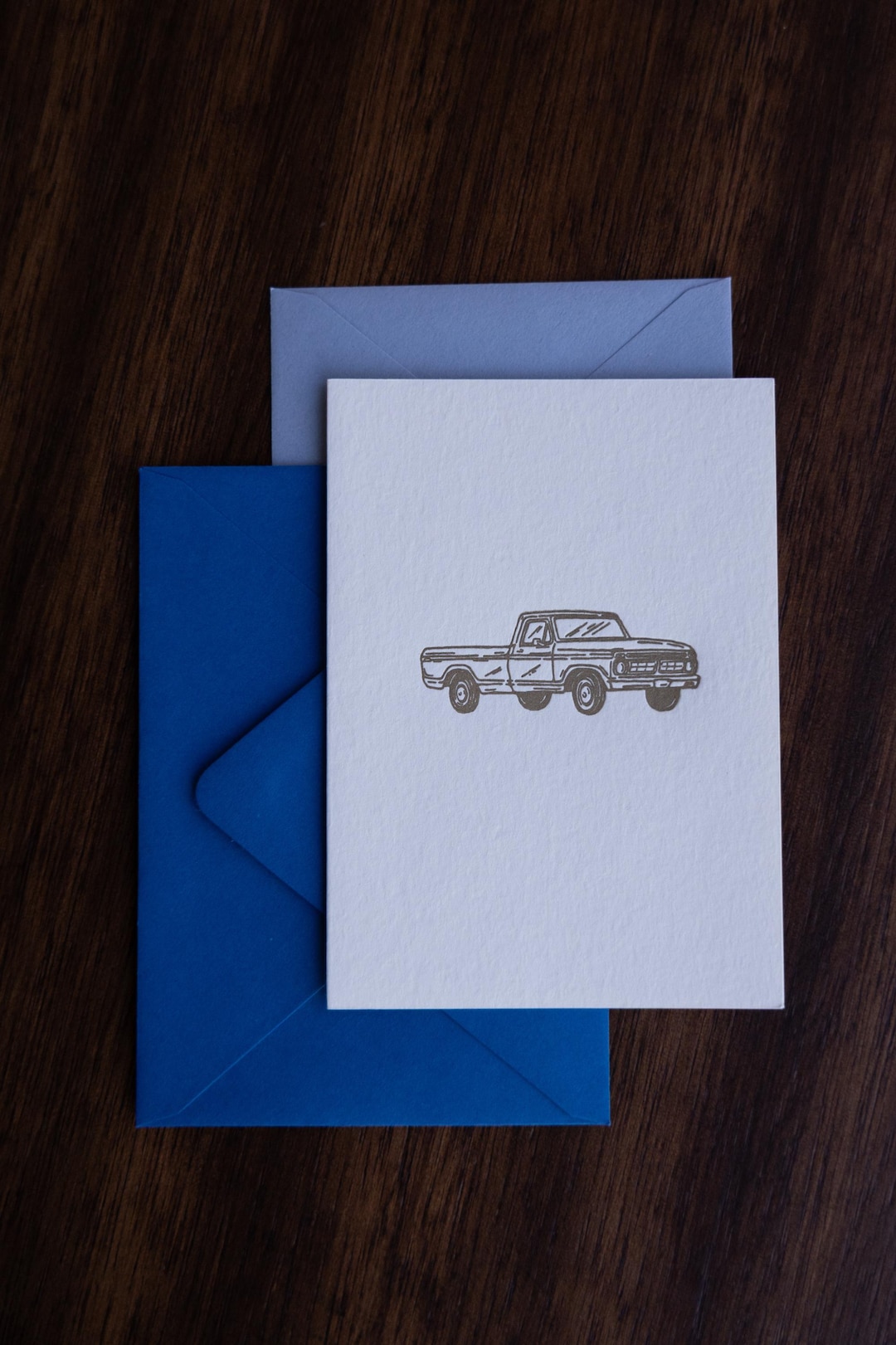 Letterpress Vintage Truck Card – Blank Inside - Etsy
