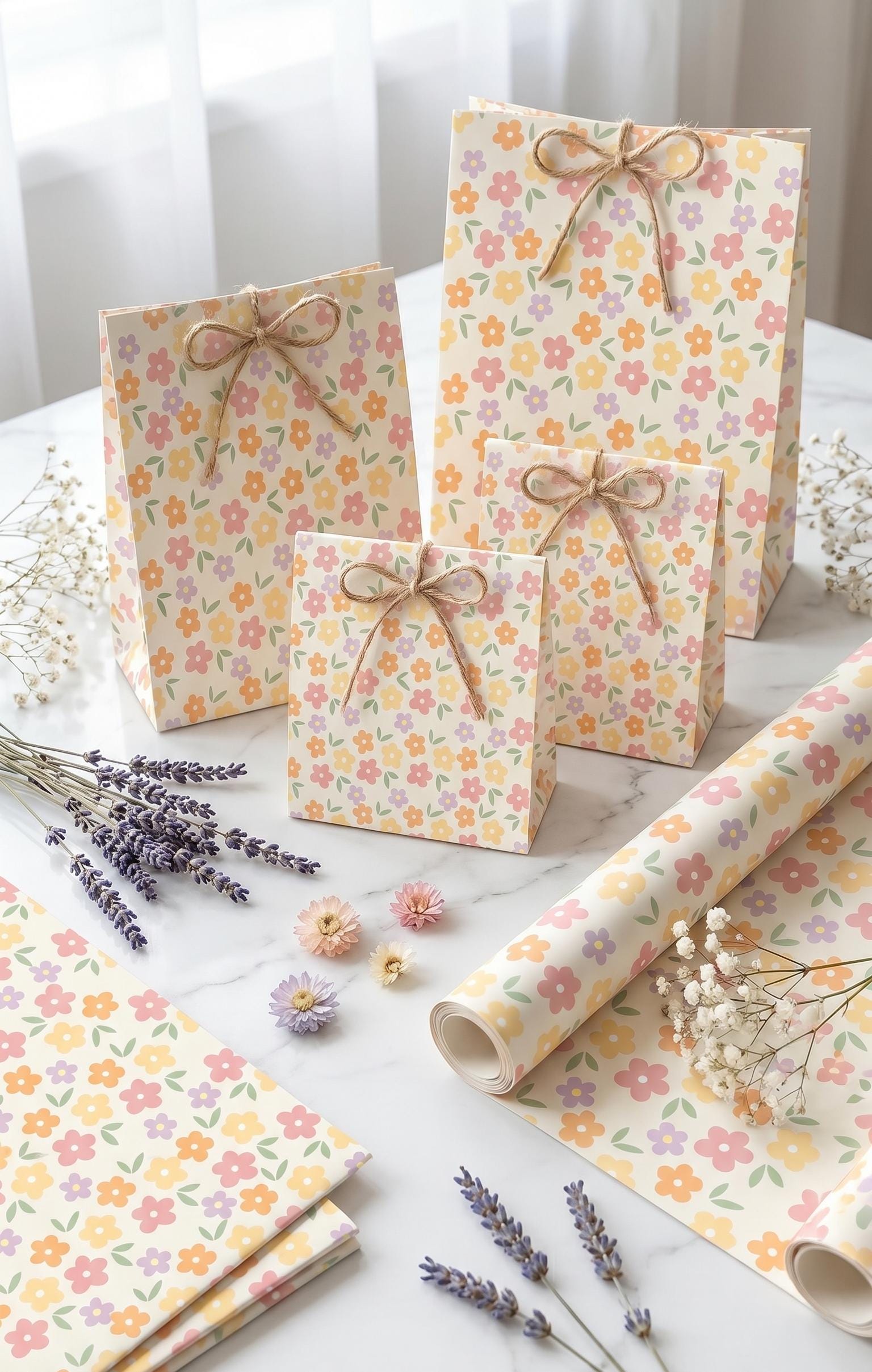 Seamless Floral Pattern Digital Paper - Pastel Ditsy Flowers Print ...