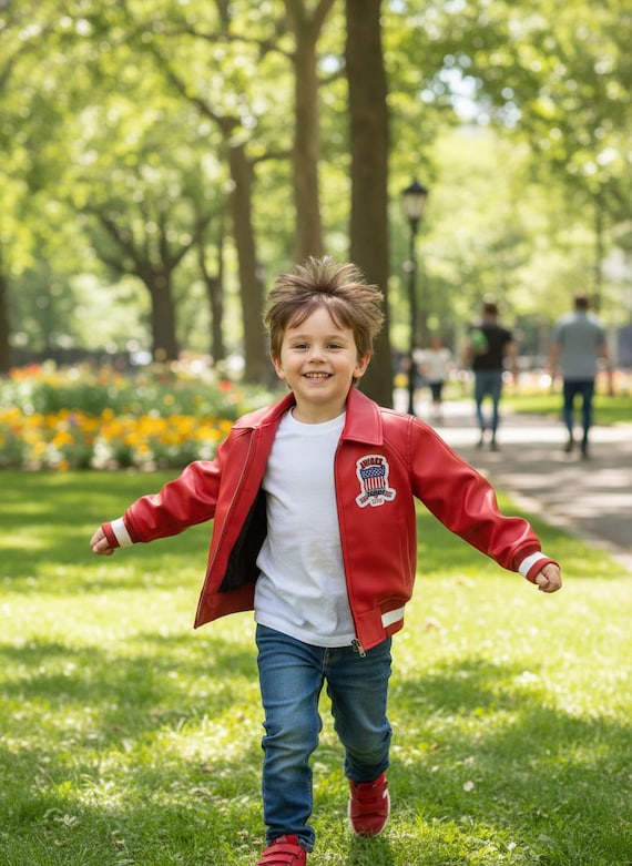 Avirex Leather Jacket for Kids - Etsy
