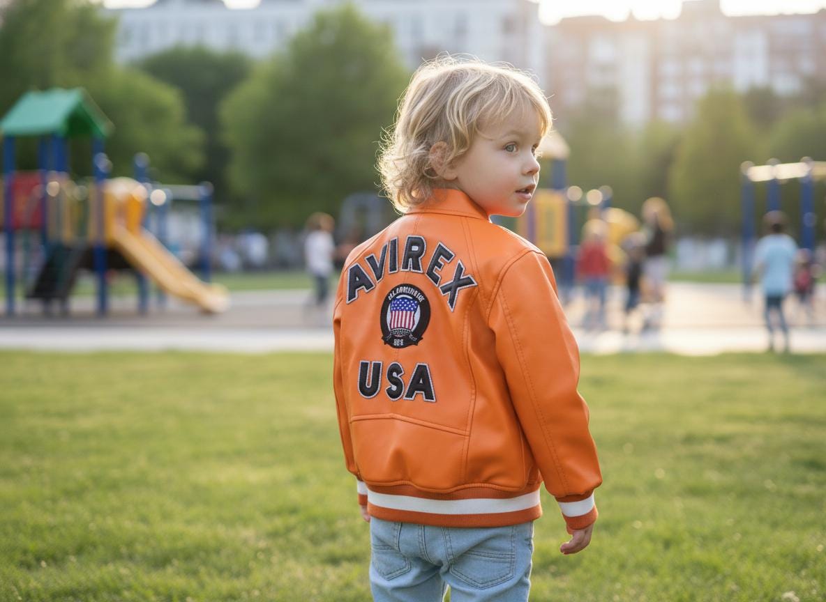 Avirex Leather Jacket for Kids - Etsy