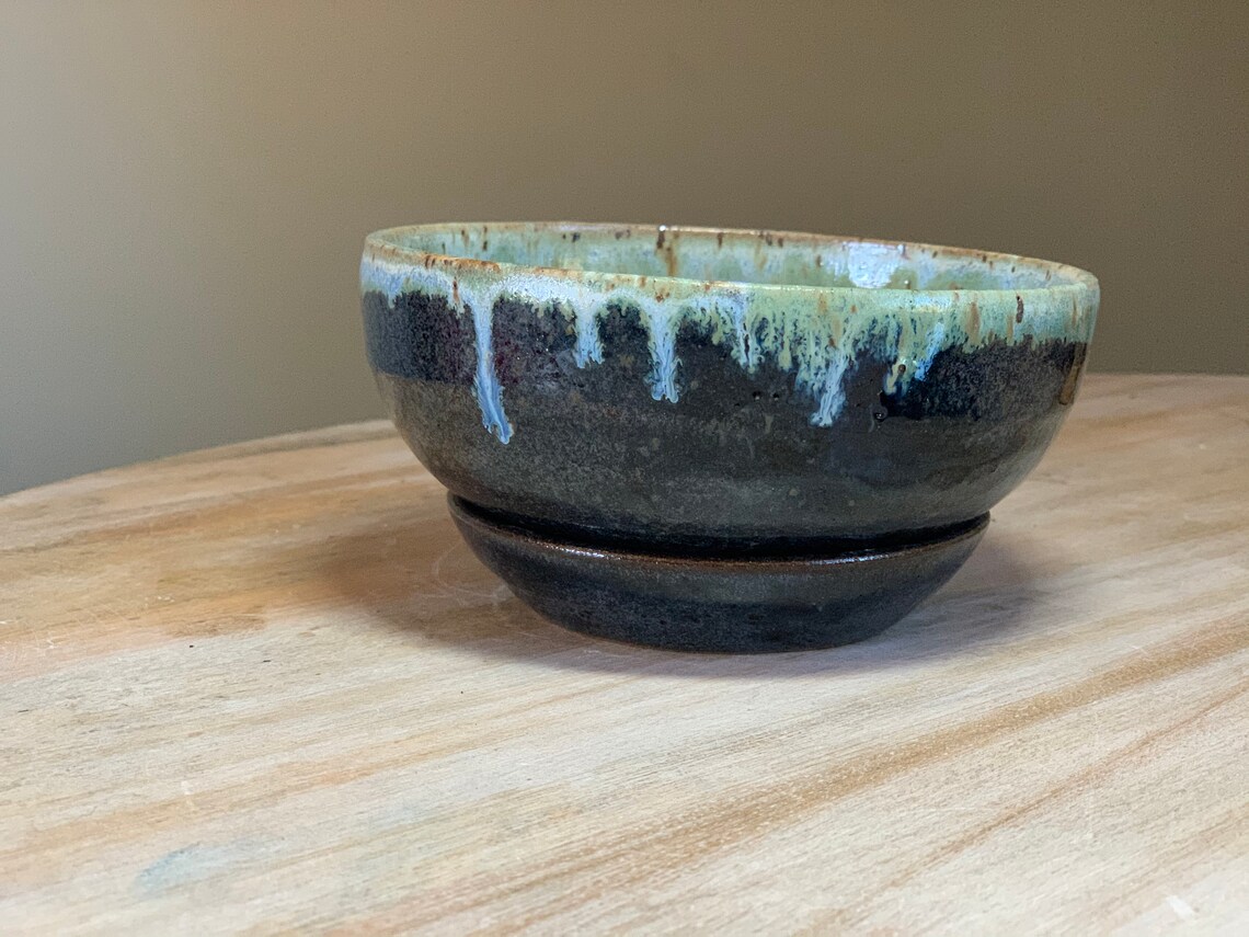 Handmade planter with plate Etsy