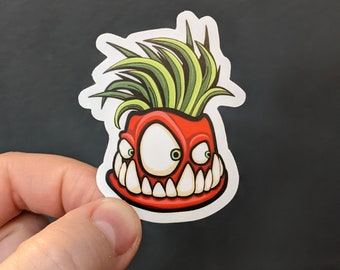 Sticker - Red Sharp toothed underbite AiryBEAST