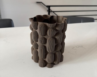 Vaso moderno con texture – Design a bolle organiche stampato in 3D – Decorazione per la casa minimalista e contemporanea, centrotavola unico