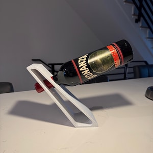 Wine Bottle Holder – 3D Printed Floating Wine Stand – Unique Bar Décor, Modern Home Gift, Optical Illusion Display