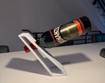 Stojak na butelkę wina – pływający stojak na wino drukowany w 3D – wyjątkowy wystrój baru, nowoczesny prezent do domu, wyświetlacz złudzeń optycznych
