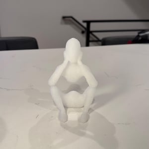 Introspection Thinker Statue – 3D Printed Minimalist Sculpture – Modern Home & Office Decor, Abstract Art, Thoughtful Gift