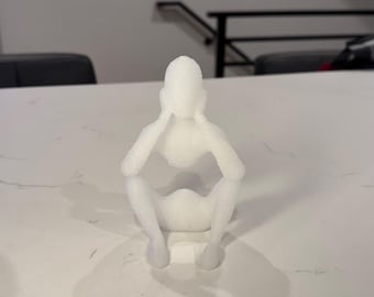 Estatua de pensador introspectivo: escultura minimalista impresa en 3D: decoración moderna para el hogar y la oficina, arte abstracto, regalo considerado