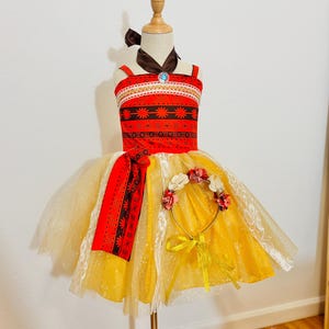 Handmade Moana Inspired Dress: Girls Costume