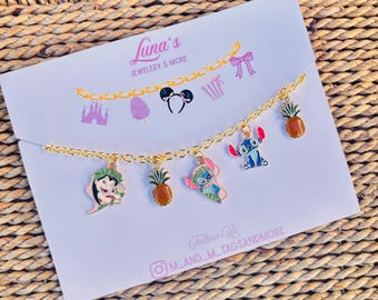 Lilo and Stitch 18K Gold plated Charm Bracelet