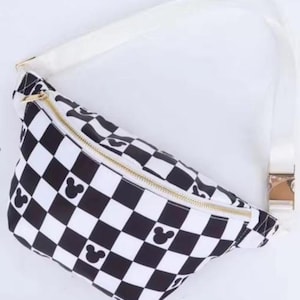 Checkered Mouse Fanny Pack and Minnie Plush Keychain