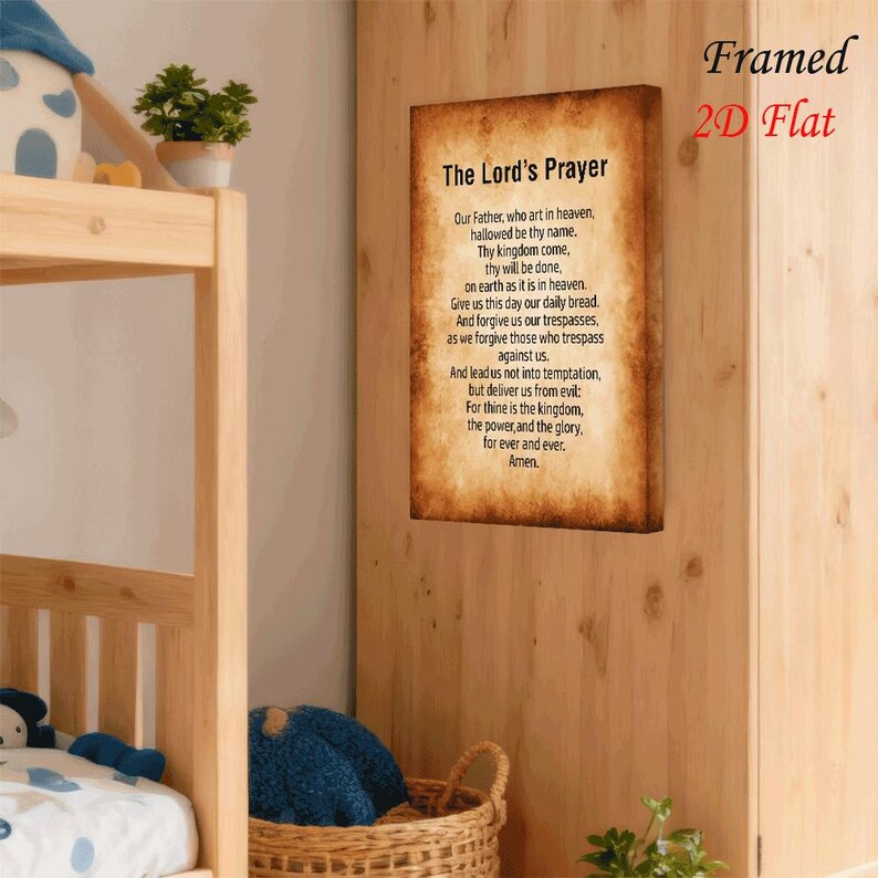 Vintage the Lord's Prayer Wall Art Print, Christian Faith Lover Decor ...