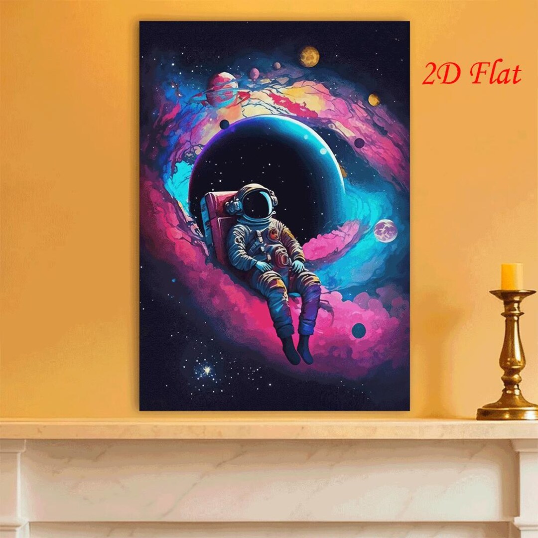 Dreamy Astronaut Nebula Wall Art Print, Space Lover Decor, Modern ...