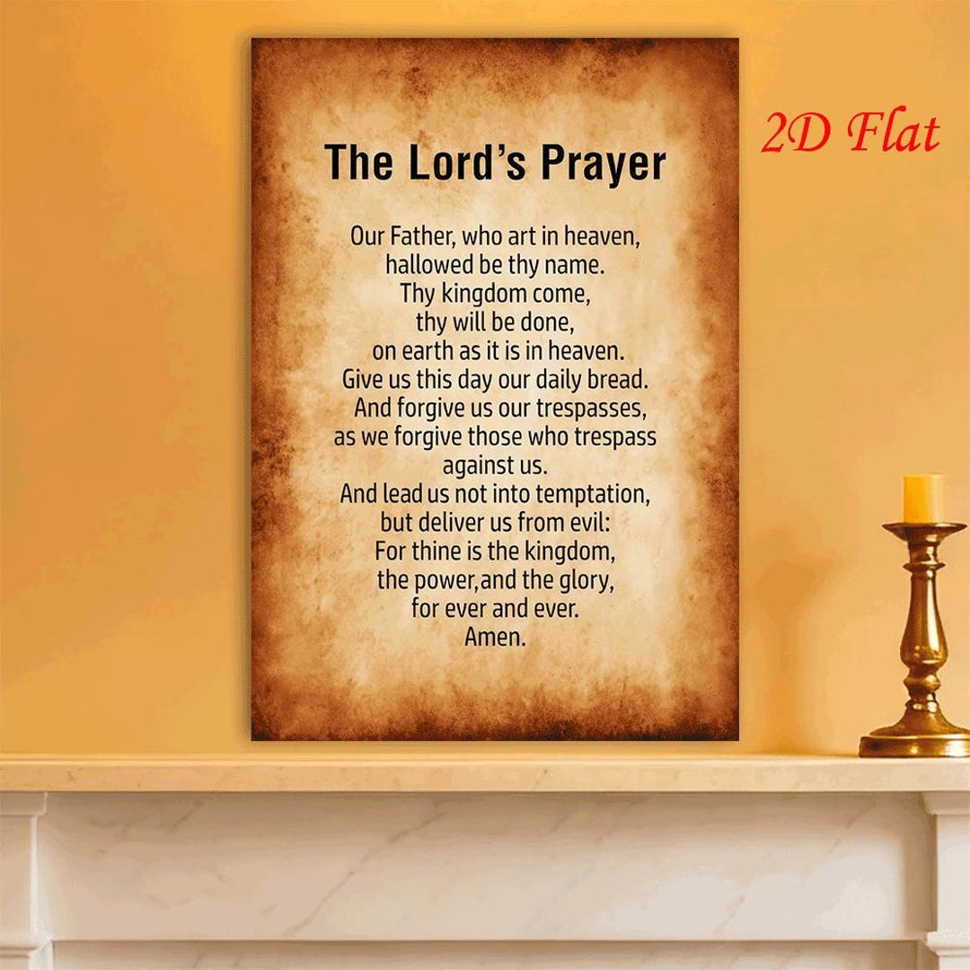Vintage the Lord's Prayer Wall Art Print, Christian Faith Lover Decor ...