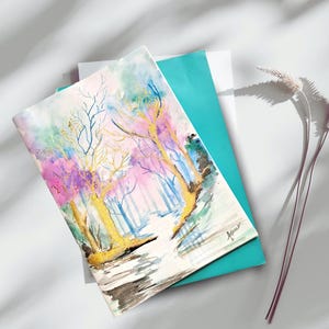 Shimmering Trees of Love – Originele aquarelkaart