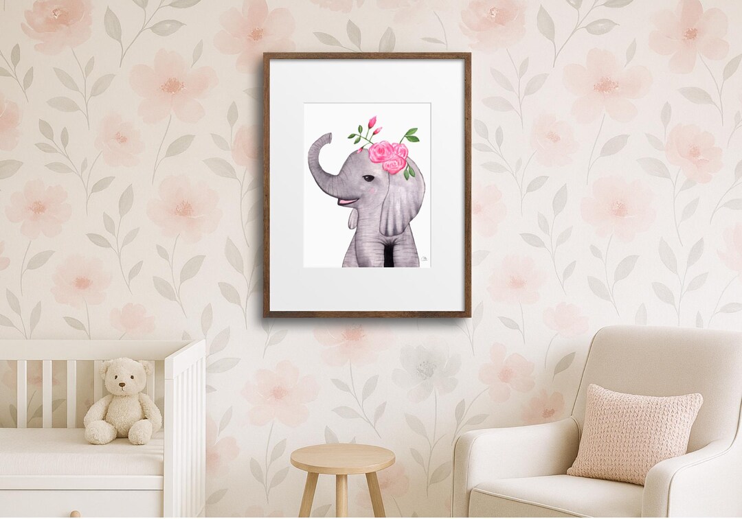 Elephant Nursery Wall Art Print – From My Original Watercolor Painting ...