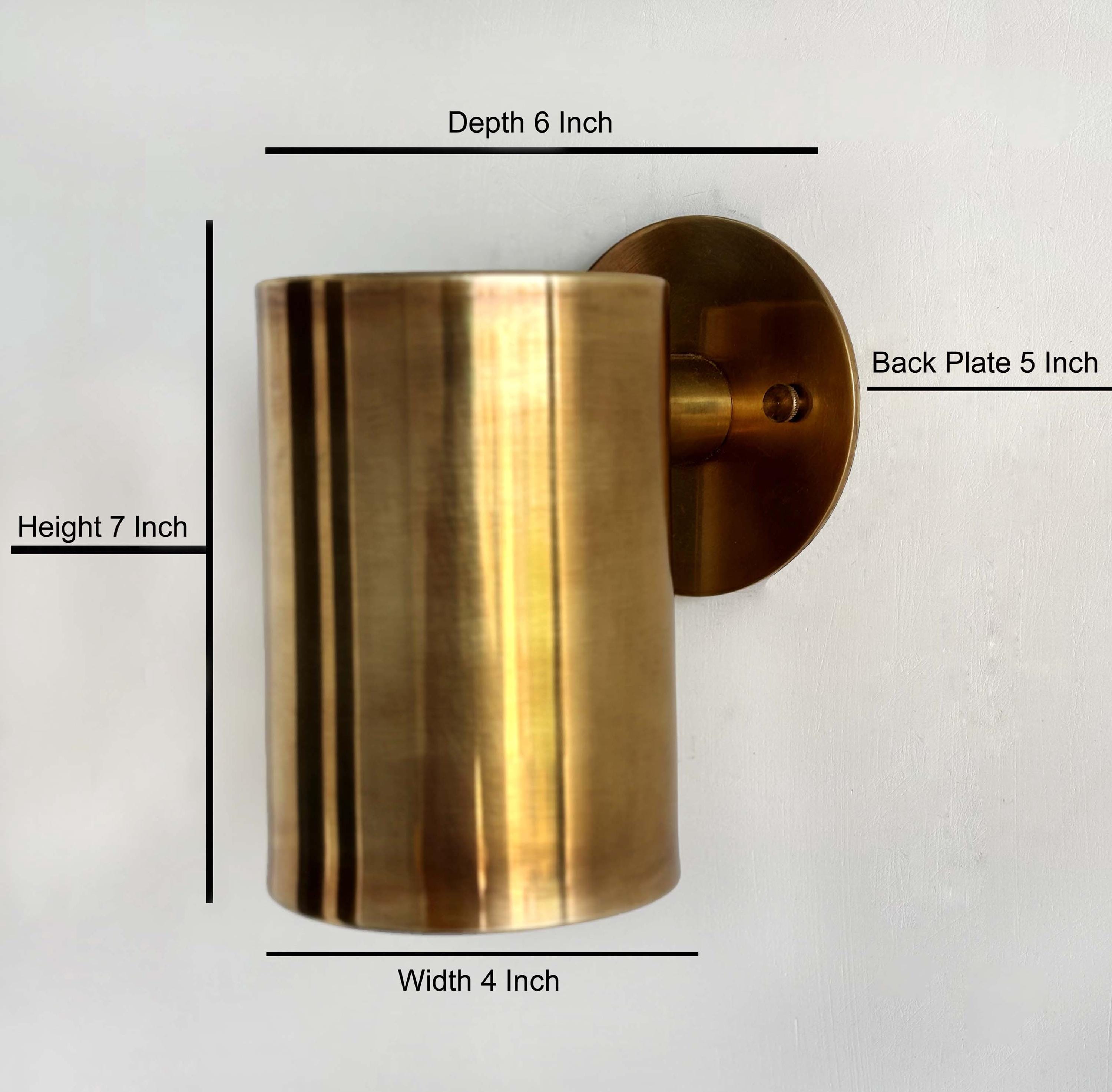 Handmade Brass Cylinder Wall Sconce Mid Century Modern Light
