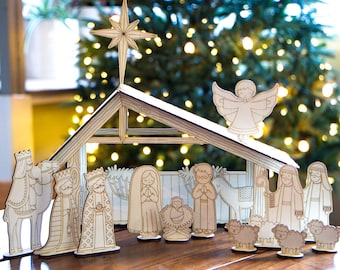 Paintable Nativity Set | DIY Christmas Craft | Kids Activity | Family Holiday Keepsake