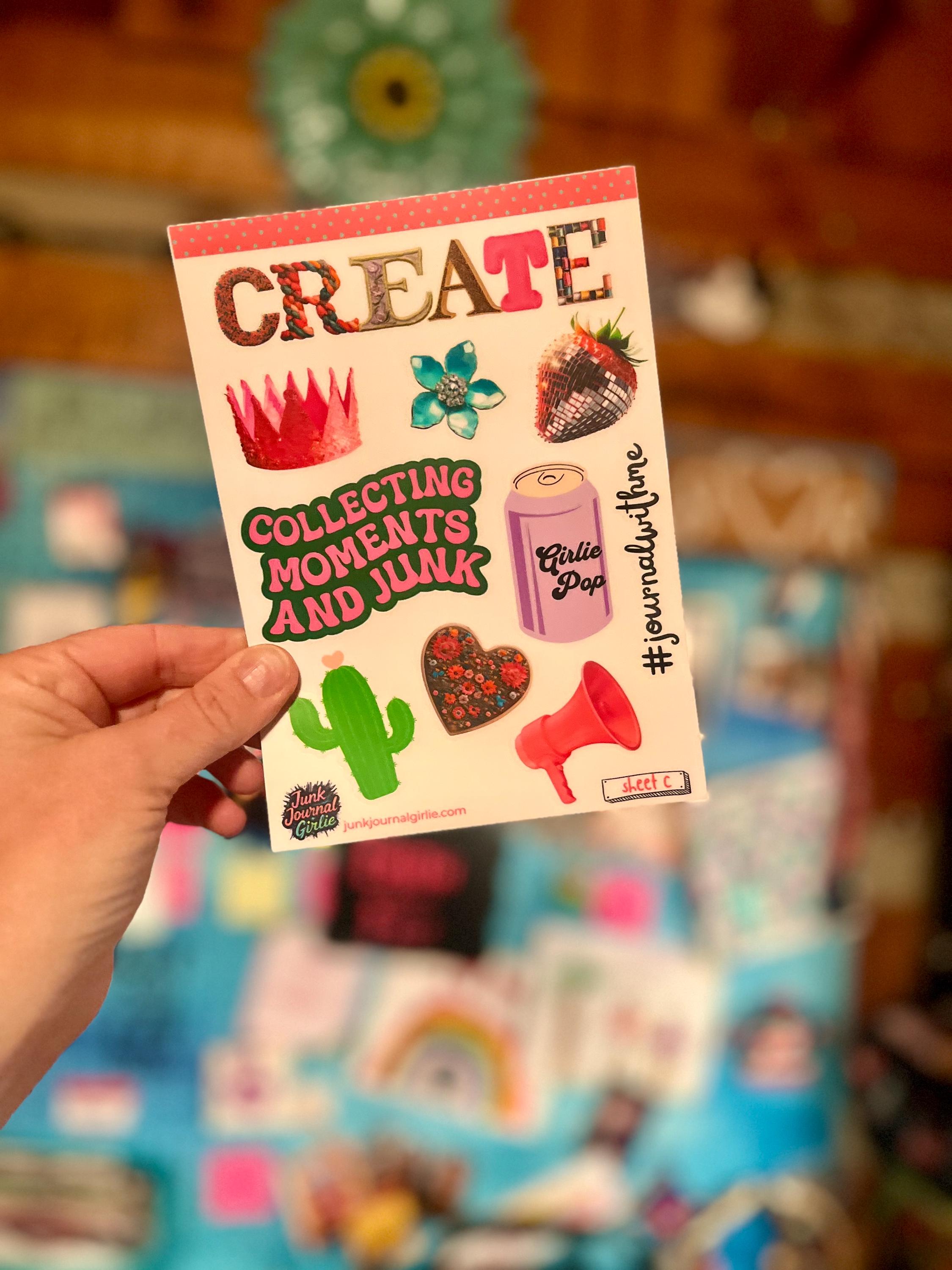 Junk Journal Girlie Sticker Sheet C - Create & Collect Aesthetic ...