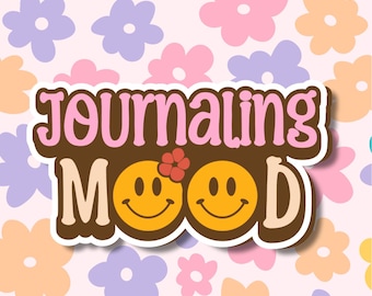 Journaling Mood Retro Vibes Sticker, Junk Journal Decoration, Vinyl Sticker, Scrapbooking Accessory, Water bottle Sticker