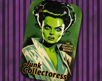 Spooky Junk- Girlie Ghost Sticker, Junk Journal Sticker, Sticker