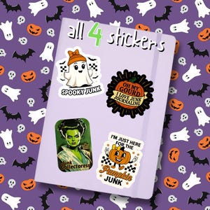 ALLE 4 Herbst + Herbst STICKER |  Halloween Sticker Pack für Junk Journaling, Scrapbooking und Basteln