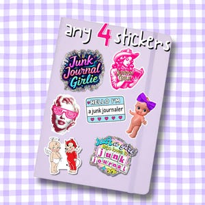 ANY 4 STICKERS |  Personalized Sticker Pack for Junk Journaling, Scrapbooking and Crafting