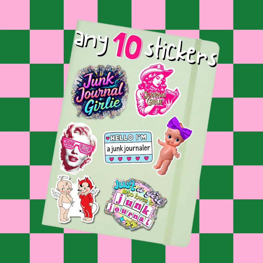 Match Junk Personalized Sticker Pack: Mix & Match Junk Journal Stickers - Buy 8 ...