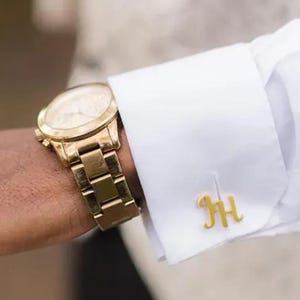 Personalisierte Name Manschettenknöpfe - Sterling Silber Initial Manschettenknöpfe - Bräutigam & Trauzeugen Geschenke - Elegantes Hochzeitszubehör, Einzigartiges Geschenk für Ihn