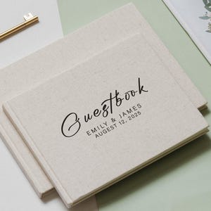 Custom polaroid wedding guest book, linen minimalist photo album, reception guestbook, engagement keepsake, wedding anniversary gift